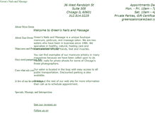 Tablet Screenshot of greensnailsandmassage.com